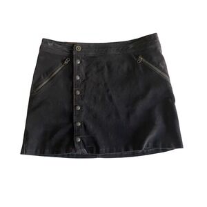 KÜHL Charcoal Corduroy Mini Skirt Zip Pocket Snap Front Women's 8